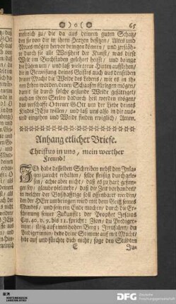 Anhang etlicher Briefe.