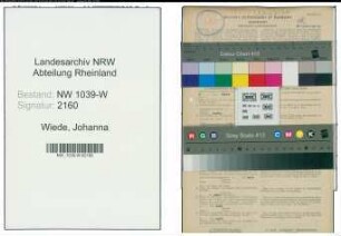 Entnazifizierung Johanna Wiede , geb. 16.08.1889 (Lehrerin)