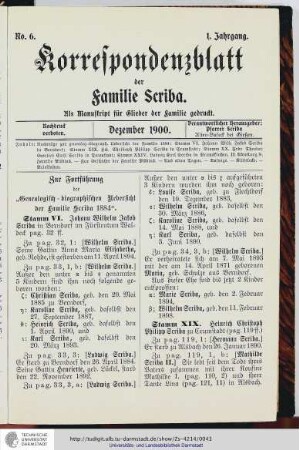 No.6 - Dezember 1900