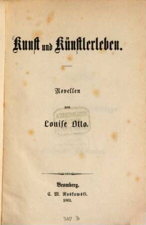 Kunst und Künstlerleben