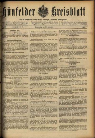 Ausgabe vom Donnerstag, den 21. September 1916.