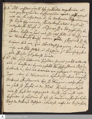 Tagebuch von Gotthilf August Francke.