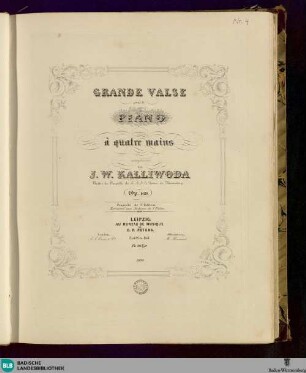 Grande valse pour le piano à quatre mains : Op. 169