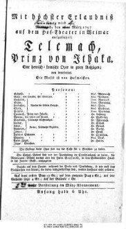 Telemach, Prinz von Ithaka
