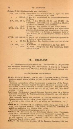 VI. Philology