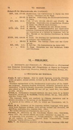 VI. Philology