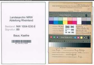 Entnazifizierung Kaethe Baus , geb. 18.12.1913 ()