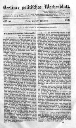 No 46, 16. November 1839