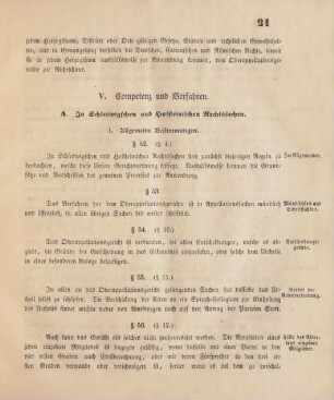 A. In Schleswigschen und Holsteinischen Rechtssachen