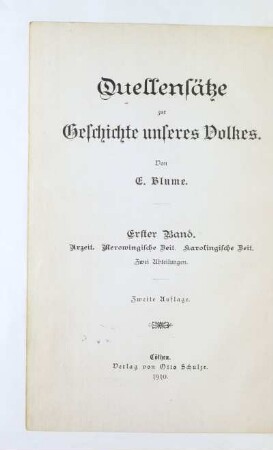 Bd. 1, Abt. 1: Schicksale unseres Volkes, zusammenfassende Darstellung der Zustände unseres Volkes