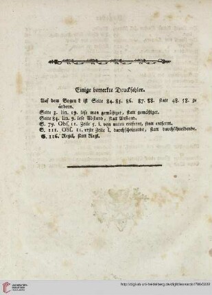 Einige bemerkte Druckfehler