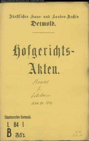 Bracht, Landvogt gegen Debitoren