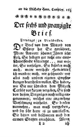 Der sechs und zwanzigste Brief [-] Der dreyßigste Brief