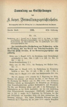 Zweiter Band. 1881. Elfte Lieferung. - Nr. 84. - Nr. 91.