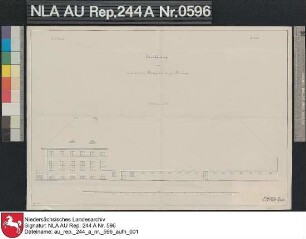 Seitenansicht von einem neuen Platzgebäude in HARSWEG Zeichnung von Steffen Papier Format: 45,0x30,6 M: 1:140