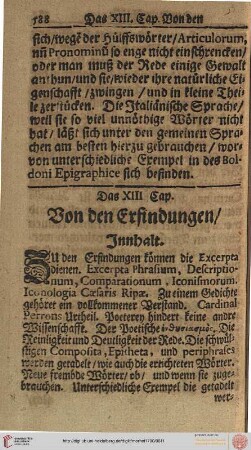 Das XIII. Cap.: Von den Erfindungen