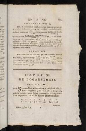 193-204, Cap. XI. De logarithmis.