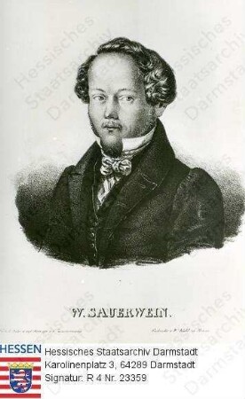 Sauerwein, Wilhelm (1803-1847) / Porträt, linksblickend, Brustbild