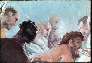 Das Abendmahl: Christus reicht Judas das Brot