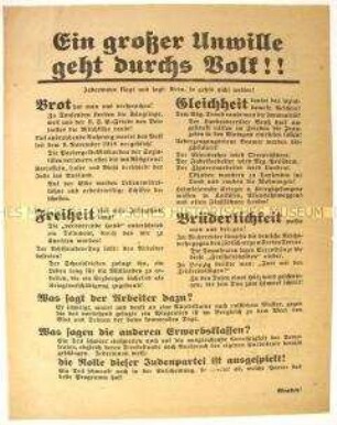 Programmatischer antijüdischer Wahlaufruf der Deutschnationalen Volkspartei