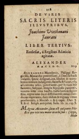 De Viris Sacris Literis Illustribus Joachimi Wethmani Jaurani, Liber Tertius. Ecclesiae, a Regibus Asiaticis agitatae.