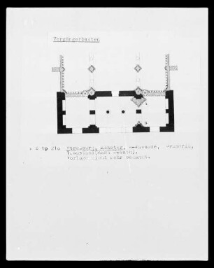 Straßburg, Grundriss der Westfassade eines Vorgängerbaus des Münsters, 1. Zustand nach Knauth
