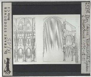 Laon, Kathedrale Notre Dame : Aufriss u. Querschnitt