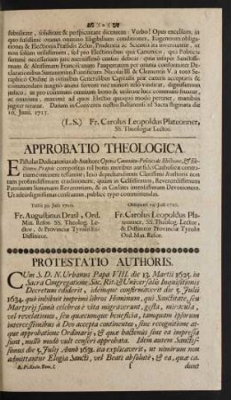 Protestatio Authoris