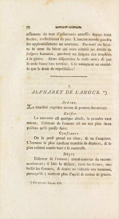 5. Alphabet De L'Amour.