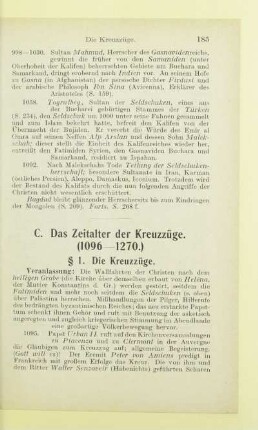 C. Das Zeitalter der Kreuzzüge. (1096 - 1270.)