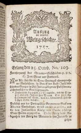 No. 103. Erlang den 25. Octob. 1757.