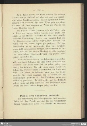 Pinsel und sonstiges Zubehör