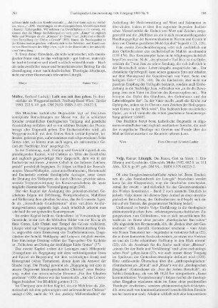 784-786 [Rezension] Liturgik, 1.: Einführung und Geschichte