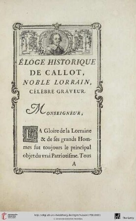 Éloge historique de Callot, noble Lorraine, célébre graveur