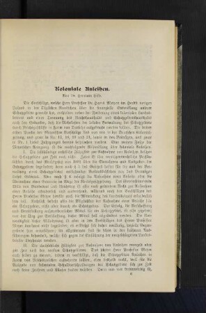 Koloniale Anleihen.