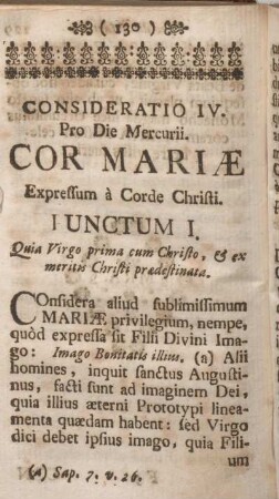Consideratio IV. Pro Die Mercurii.