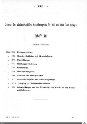 Hauptfinanzetat 1913-1914, Heft 12