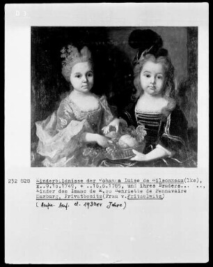 Kinderbildnisse Johanna Luise Milsonneau