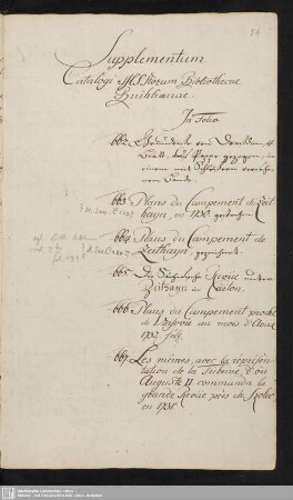 Supplementum Catalogi Msstorum Bibliothecae Brühlianae