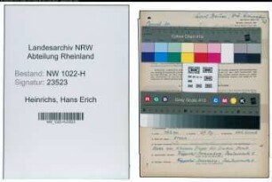 Entnazifizierung Hans Erich Heinrichs , geb. 22.12.1905 (Kaufmaennischer Angestellter)