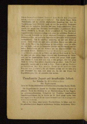 Demokratische Jugend und demokratische Zukunft.