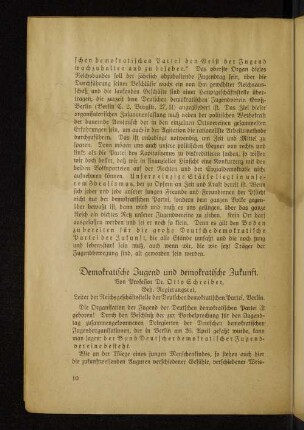 Demokratische Jugend und demokratische Zukunft.