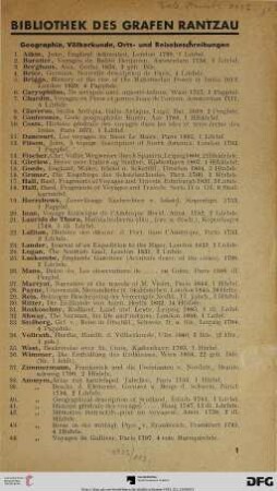 Geographie, Völkerkunde, Orts- und Reisebeschreibungen (Nr. 1-44)