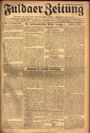 Erste Ausgabe vom Donnerstag, den 04. November 1926.