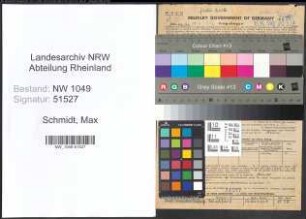 Entnazifizierung Max Schmidt , geb. 26.05.1909 (Dentist)