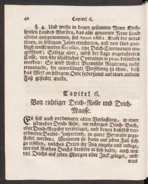 Capitel 6. Von richtiger Deich-Rolle und Deich-Maasse.