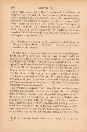 IX. - Fondations de saint Donat. - Monastère de Poligny. - Abbaye de Saint-Paul. - Sa règle. - Monastères de Jussa-Moutier et de Bregille