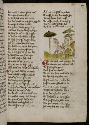 Löwe und Pferd; (Vom Löwen und dem Pferd, Kapitel L nach Pfeiffer)