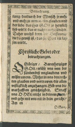 Christliche gebet oder betrachtungen.