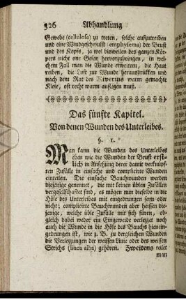 Das fünfte Kapitel. Von denen Wunden des Unterleibes.